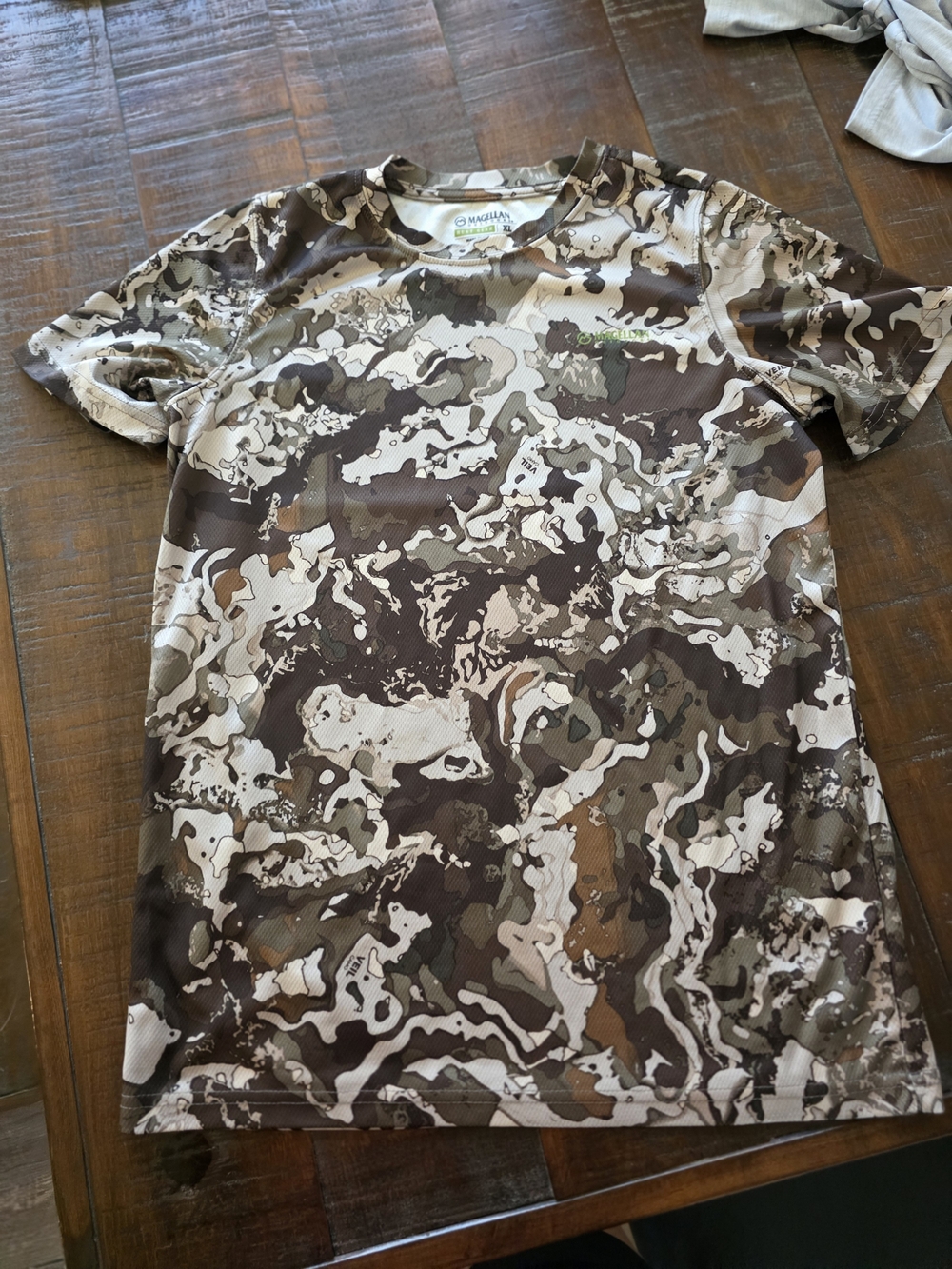 Magellan Outdoors Youth Camo Short Sleeve Tee in Brown and Green